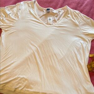 Women's White V neck Tee